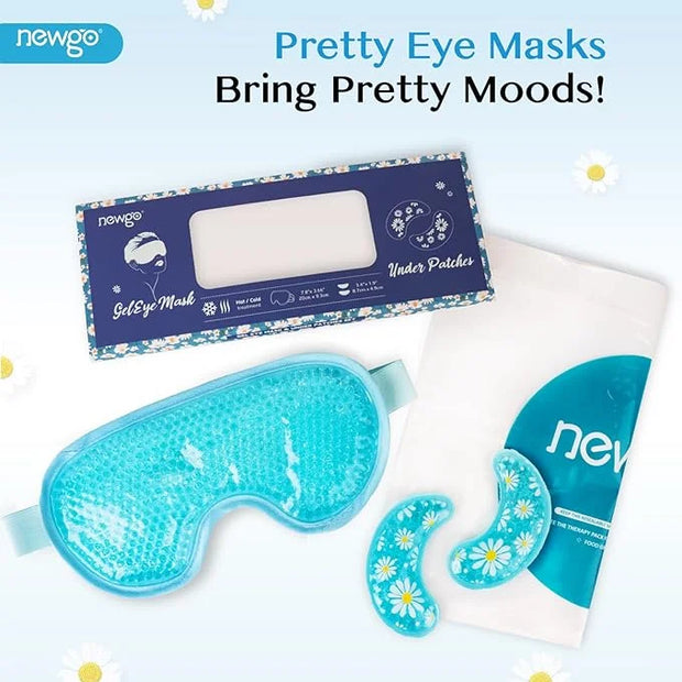 NEWGO Cooling Eye Mask Gel Under Eye Pads Set for Dark Circles, Under Eye Bags, Puffy Eyes, Migraines, Dry Eyes, Post-Surg...