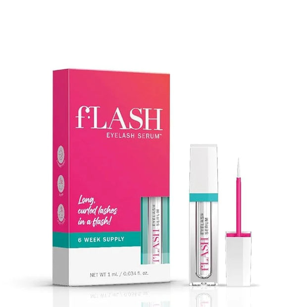 fLASH Eyelash Serum Mini for Long, Curled Natural Lashes - Enhances & Strengthens, Safe & Effective Formula for Contact We...