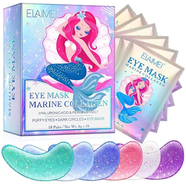Under Eye Patches (18 Pairs) - Pearl Eye Mask with Natural Marine Collagen, Hyaluronic HA - Reduce Wrinkles, Puffy Eyes, D...
