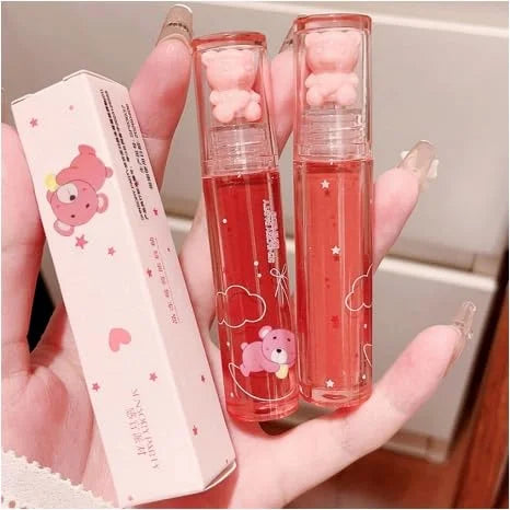 6 Colors Bear Lip Gloss Set, Lip Glaze Jelly Lipstick Liquid Lipstick Cute Bear Lipgloss Plumping Lip Tint Moisturizing Wa...