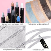 evpct Silver Shimmer Cream Eye Shadow Brightener Sticks Set for Eyes, Silver Shimmery Matte Pencil Eye shadow Applicator S...