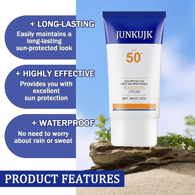 Face Sunscreen SPF 50+ PA+++,No Sticky Tinted Sunscreen for Face,Lightweight Long Lasting Travel Size Sunscreen Cream,Wate...