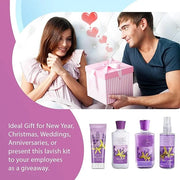 Lavender Vanilla Blush Bath & Body Kit, 3 Fl Oz, Ideal Skincare Gift Home Spa Set, Includes Body Lotion, Shower Gel, Body ...