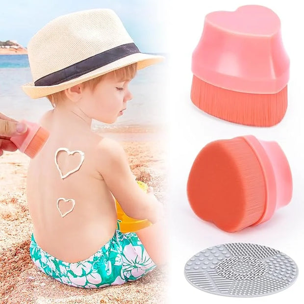 Sunscreen Applicator for Kids, Travel Size and Portable Sunblock Buddy Brush Set, Buddies Sunscreen Applicator with Cleani...