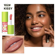 Beauty Glazed Big Brush Head Lip Oil, Ultra-Hydrating & Nourishing, Smooth Glossy Finish Lip Glow Oil, Shiny and Vegan Tin...