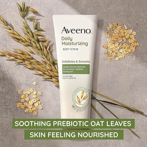 Aveeno Daily Moisturizing Body Scrub, Exfoliating Body Wash for Smoother, Healthier Looking Skin, Soothing Prebiotic Oat F...