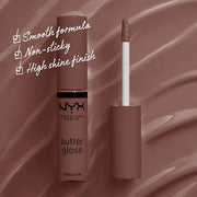 NYX PROFESSIONAL MAKEUP Butter Gloss, Non-Sticky Lip Gloss - Ginger Snap (Chocolate Brown) - Product Image