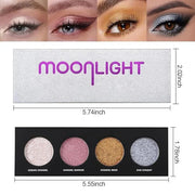 Shiny Shimmer Highlight Eye shadow Palette 4 Colors, Cosmetics Shimmer Eyeshadow Palette, Cruelty-Free and Vegan Formula, ...