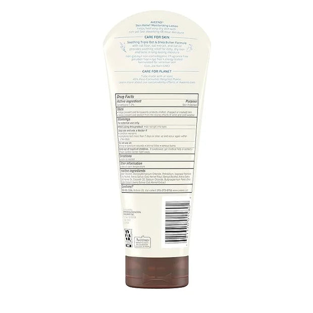 Aveeno Skin Relief Moisturizing Lotion for Very Dry Skin with Soothing Triple Oat & Shea Butter Formula, Dimethicone Skin ...