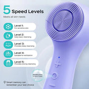 COSLUS Face Scrubber Facial Cleansing Brush: 2 in 1 Spin and Vibration Patented Tech, Silicone Electric Exfoliator Scrubbe...