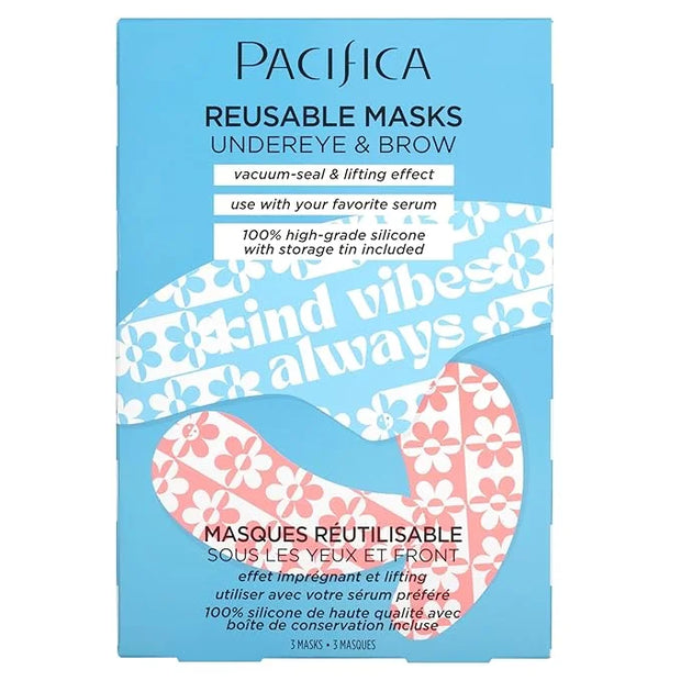 Pacifica Reusable Mask Set – Silicone Undereye & Brow Mask Set for Forehead & Under Eye, Anti-Wrinkle, Firming, Pair with ...