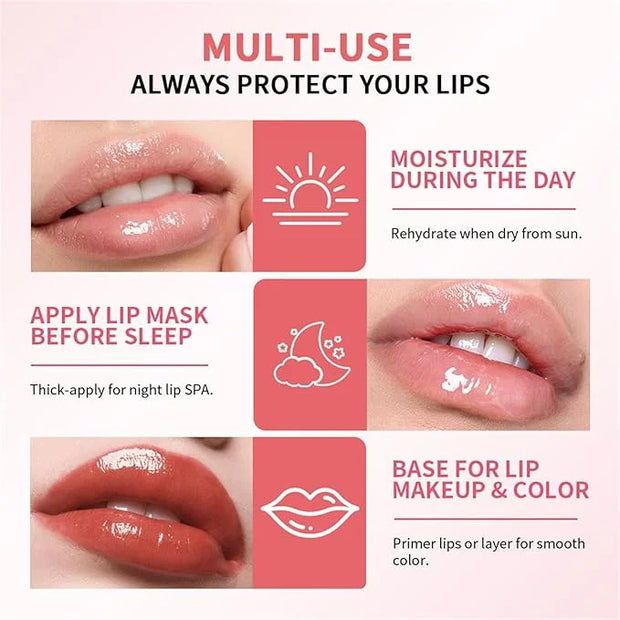Watery Essence Lip Glaze,Moisturizing Nonstick Tinted Gloss Lip Oil,Glowy Lipstick, Long-Lasting Lip Stain, Lightweight Li...