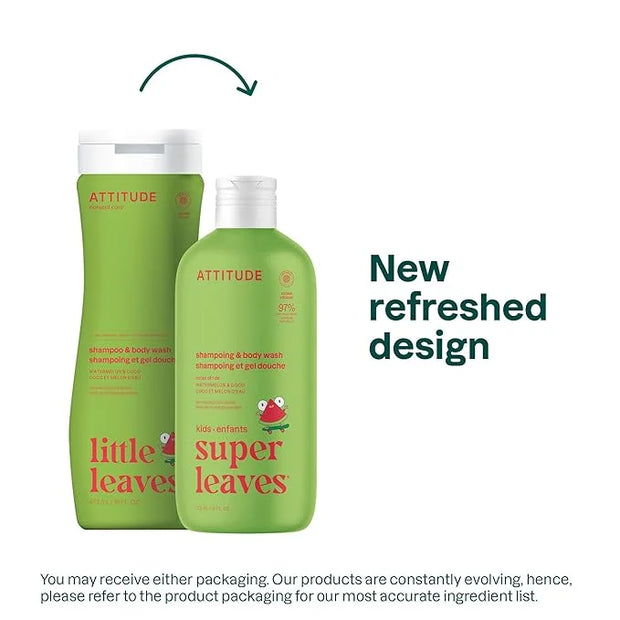 ATTITUDE Shampoo and Body Wash for Kids, EWG Verified, Dermatologically Tested, Plant- and Mineral-Based Ingredients, Vega...