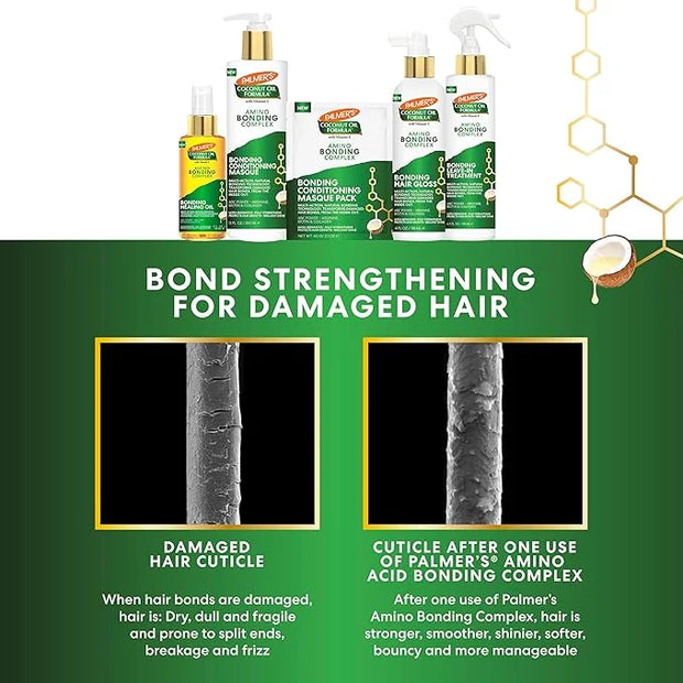 Palmer's Amino Bonding Complex Hair Oil, Healing Treatment with Coconut Oil & Vitamin E, Heat Protectant, Anti Frizz, Adds...