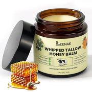Whipped Beef Tallow Honey Balm | Grass Fed Tallow Face Moisturizer | Natural Unscented Beef Tallow for Skin with Olive Oil...