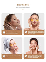 Under Eye Patches, 20 Pairs 24K Gold Eye Patches For Puffy Eyes, Under eye Bags, Wrinkles, Nourish Skin, Eye Masks With Co...