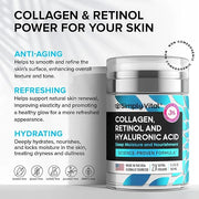 SimplyVital Collagen, Retinol & Hyaluronic Acid Cream - Anti-Aging Retinol Cream for Face, Neck & Décolleté - Made in USA ...