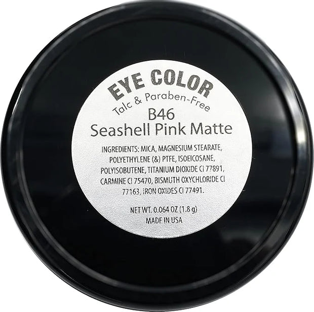 Seashell Light Pink Opaque Matte Pressed Powder Single Vegan Eyeshadow; Talc, Paraben & Cruelty Free - Product Image
