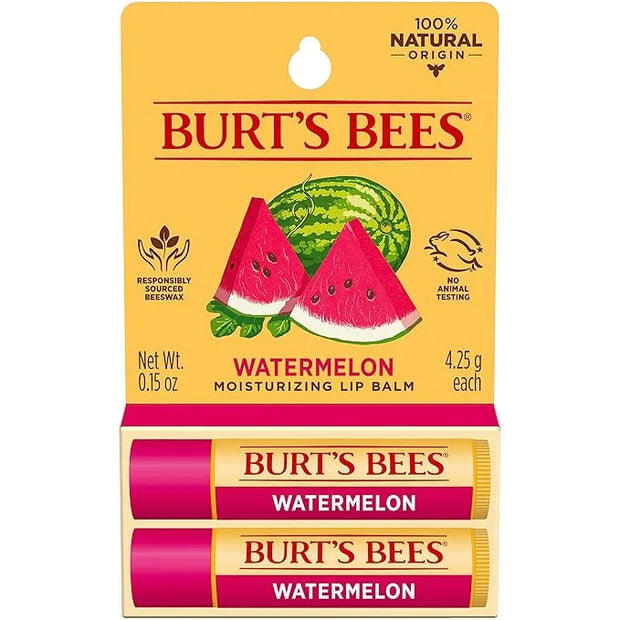 Burt's Bees Lip Balm - Watermelon, Lip Moisturizer With Responsibly Sourced Beeswax, Tint-Free, Natural Origin Conditionin...