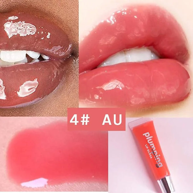 MAEPEOR Plumping Lipgloss 9 Colors Moisturizing Lip Plumper Shiny Jelly Lip Gloss Natural Liquid Lipstick for Women and Gi...