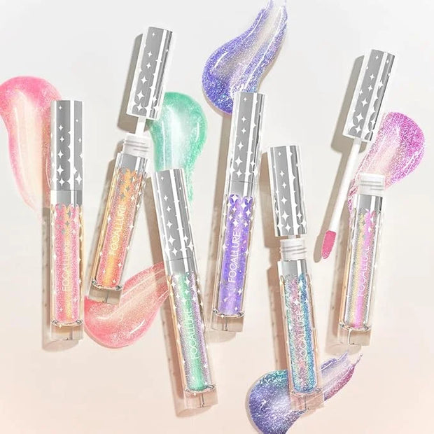 FOCALLURE Glitter Liquid Lipstick,Hydrating,Moisturizing Lip Gloss for Women,Sparkly Shimmer Lip Makeup,Long Lasting,Light...