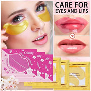 30 Pairs Lip Masks & Eye Masks, 24K Gold Gel Crystal Collagen Under Eye Patches for Puffy Eyes, Dark Circles and Wrinkles,...
