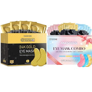 24k Gold Under Eye Patches & 3 in 1 Eye Masks Gift Set, Collagen Eye Patches for Dark Circles Undereye Bags Wrinkles and P...