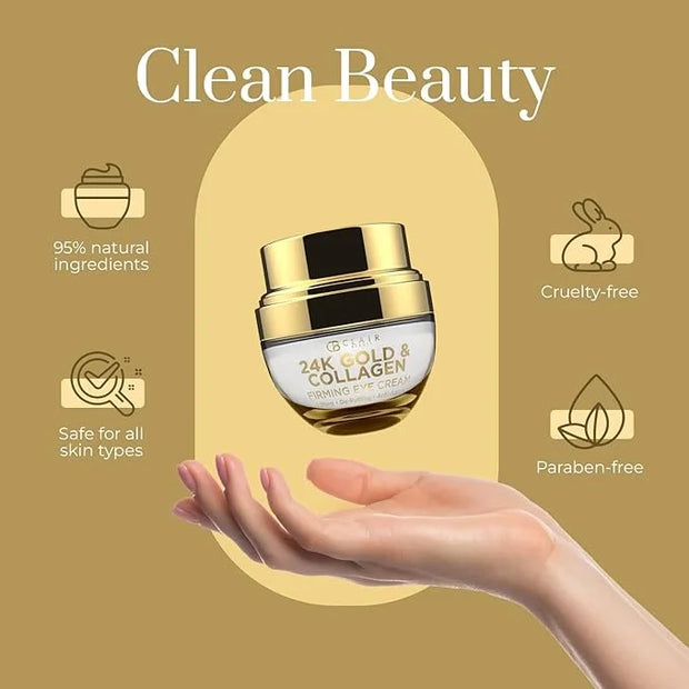 24k Gold & Collagen Under Eye Cream - Hydrating, Firming & Anti-Aging - Dermatologist Tested, Clean Beauty & Cruelty-Free ...