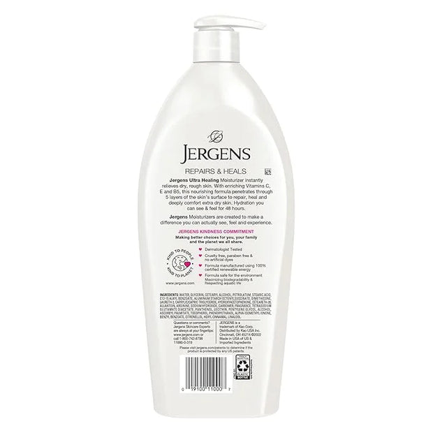 Jergens Ultra Healing Dry Skin Lotion, Hand and Body Moisturizer for Quick Absorption into Extra Dry Skin with Hydralucenc...