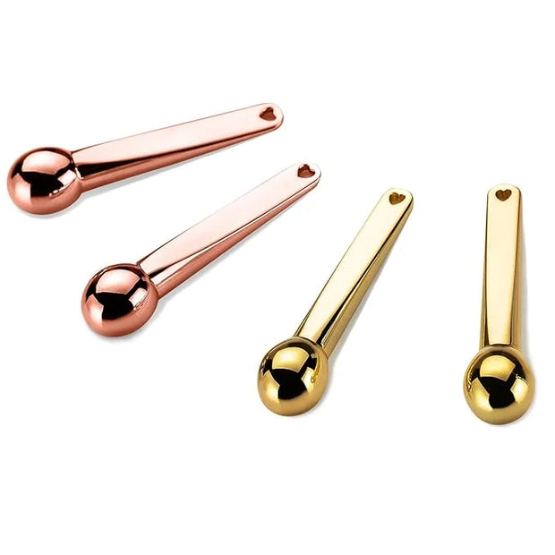 LISAPACK 4 Pack Metal Eye Cream Applicator, Eye Serum Roller Ball Massager Stick for Reduce Depuffer, Massage (Gold&Rose G...