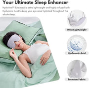 7C Soft Sleep Mask - Eye Mask - Hyaluronic Acid Anti-Aging Under Eye Cover with Adjustable Ear Elastic Straps for Full Nig...