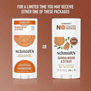 Schmidt's Aluminum-Free Vegan Deodorant Sandalwood & Citrus 4 Count for Women and Men, with 24 Hour Odor Protection, Natur...