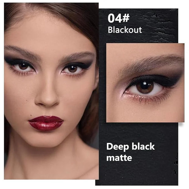 Kaely Pressed Single Eyeshadow Makeup, Deep Black Matte Highly Pigmented Monochrome Eye Shadow Palette, Waterproof Neutral...