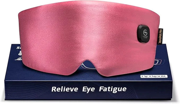 Silk Heated Eye Mask, 20-Minute Eye Care, Pink - Product Image