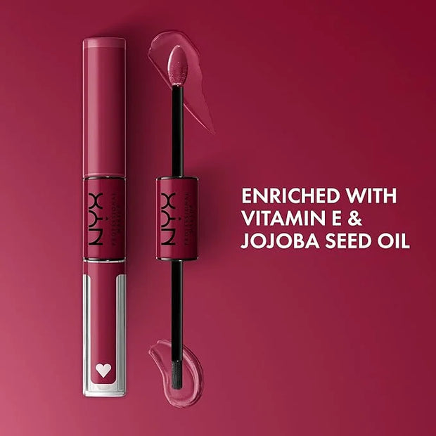 NYX PROFESSIONAL MAKEUP Shine Loud, Long-Lasting Liquid Lipstick with Clear Lip Gloss - Goal Getter (Deep Raspberry) - Pro...