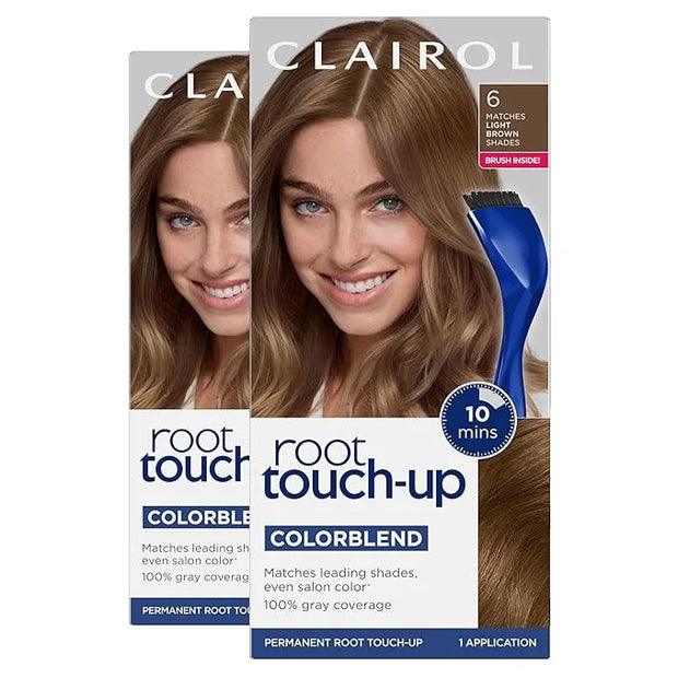Clairol Root Touch-Up by Nice'n Easy Permanent Hair Dye, 6 Light Brown Hair Color, Pack of 2 - Product Image