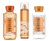 B & Body Works Warm Vanilla Sugar - Full Size Set - Shower Gel, Body Lotion, Fine Fragrance Mist - Product Image