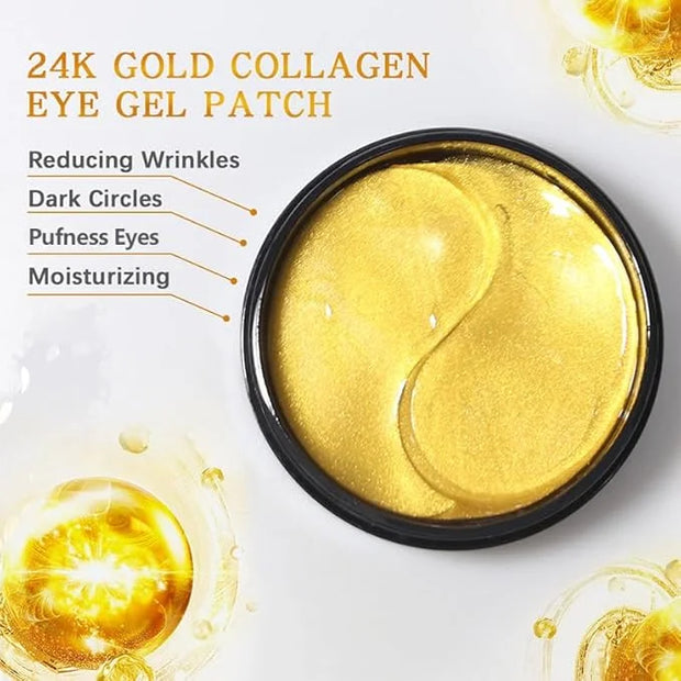 LIYALAN 24K Gold Under Eye Patches for Dark Circles and Puffiness Eye Mask Skin Care Products for Puffy Eyes Beauty for Wo...