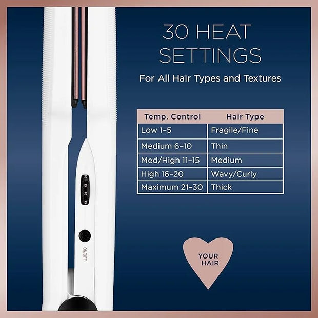 Conair Double Ceramic Flat Iron, 1 1/2-inch , White - Product Image