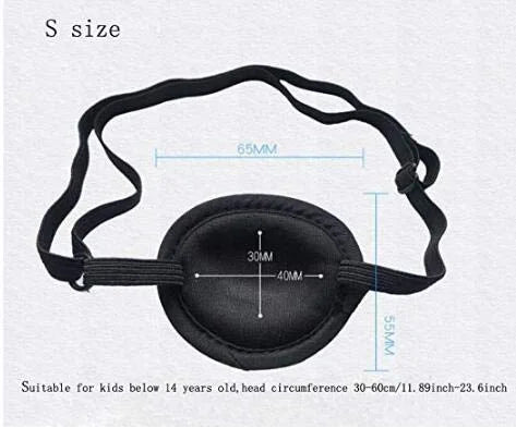 Black Eyepatch-Comfortable Adjustable Concave Shape Single Eye Mask Amblyopia Corrected Visual Acuity Recovery Eye Patch M...