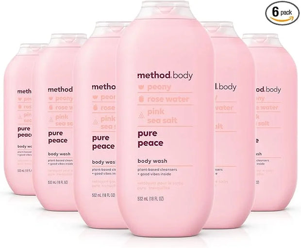 Method Body Wash, Pure Peace, Paraben and Phthalate Free, 18 oz (Pack of 6) - Product Image