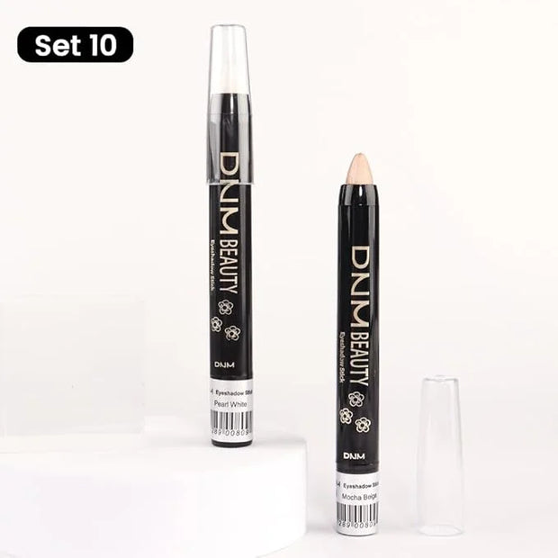 Kaely 2Pcs Cream Eyeshadow Stick Set for Eyes,Pearl White & Mocha Beige Shimmer Pen,Eye Brightener Halloween Makeup,sombra...