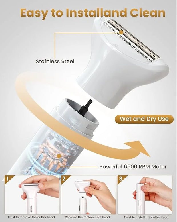 2025 New Bikini Trimmer for Women - 5 in 1 Wet/Dry Electric Razor for Women, Rechargeable Electric Shaver, IPX7 Waterproof...