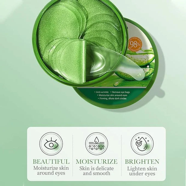 Under Eye Patches for Dark Circles, Puffiness and Eye Bags, Aloe Vera Eye Mask,Wrinkle Treatment Anti-Aging Rejuvenating M...