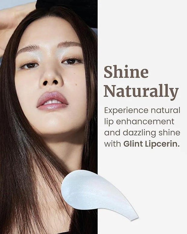 Glint Lipcerin (Icy Blue, 0.5fl oz) - Long Lasting Hydrating lip gloss with Shea Butter for a Natural Looking, Korean Skin...