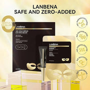 LANBENA Under Eye Patches (6 Pairs), Wrinkle-Reduce Essence(0.27 Fl.Oz), 24K Gold Full Around Gel Serum Mask, Puffy Undere...