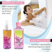 Sweet Pea Bath & Body Kit, 3 Fl Oz, Ideal Skincare Gift Home Spa Set, Includes Body Lotion, Shower Gel, Body Cream, and Fr...