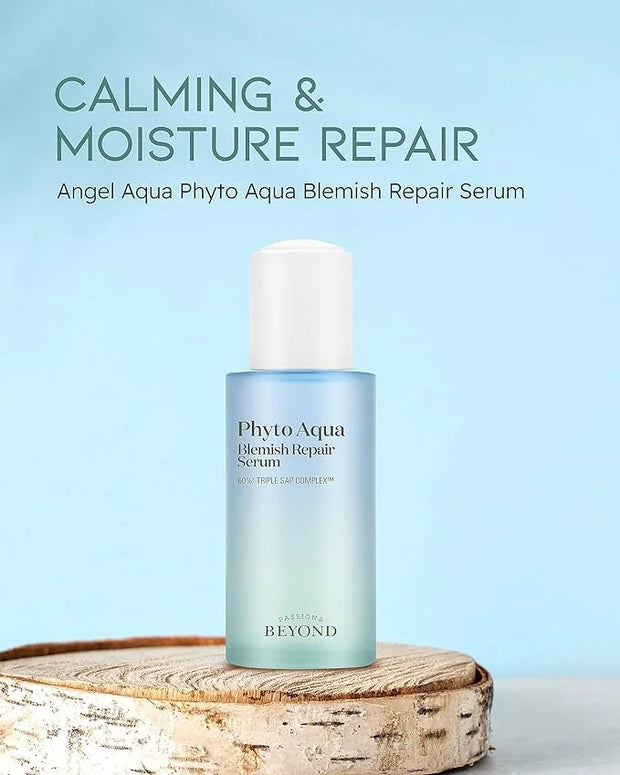 BEYOND Phyto Aqua Repair Face Serum (1.35 fl oz) & Angel Aqua Moisture Skincare Set (11.2fl oz, 3-Piece Set) - Vegan Formu...