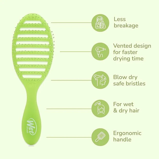 Wet Brush Speed Dry, Lime-A-Rita (Summer Quencher) - Vented Design & Soft HeatFlex Bristles Are Blow Dry Safe - Ergonomic ...