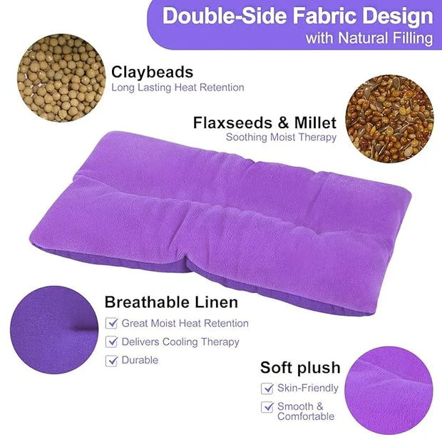 Atsuwell Cooling Ice Face Eye Mask Set for Dark Circles and Puffiness, 6 x 11 Heating Pad Microwavable for Cramps, Neck an...